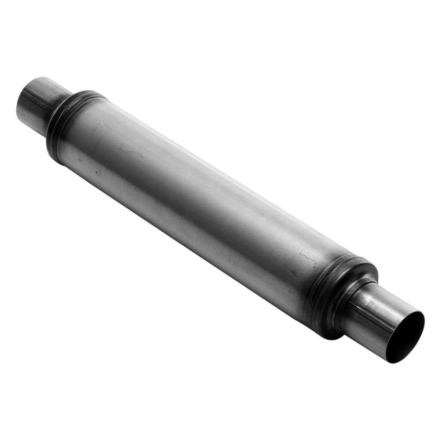 Cherry Bomb Salute Muffler - SA0426 Reversible Round Body - D4" X L18" 24" OAL 2-1/2" C/C Muffler - Cherry Bomb Salute