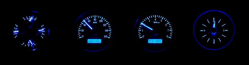 Dakota Digital VHX-68F-TOR-K-B Analog Dash Gauge System with Compatible 1968-69 Ford Torino, Fairlane and Ranchero, Black Alloy Style, Blue Backlighting
