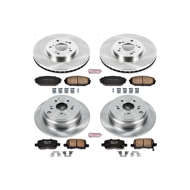 POWERSTOP Autospecialty KOE4459 Front and Rear Replacement Brake Kit-OE Brake Rotors & Ceramic Brake Pads For Honda Odyssey 2002-2004 [Model Specific]