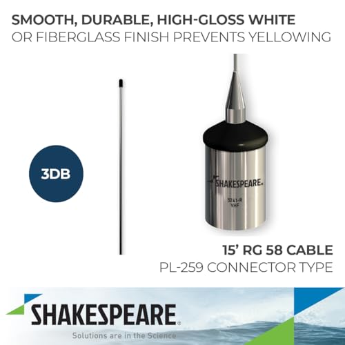 5241-R Shakespeare Low Profile 3' VHF Marine Antenna