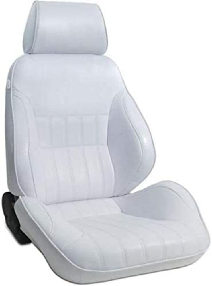 White Vinyl Racing Rally Smooth Back Recliner Right Seat ProCar by Scat 80-1000-53RS