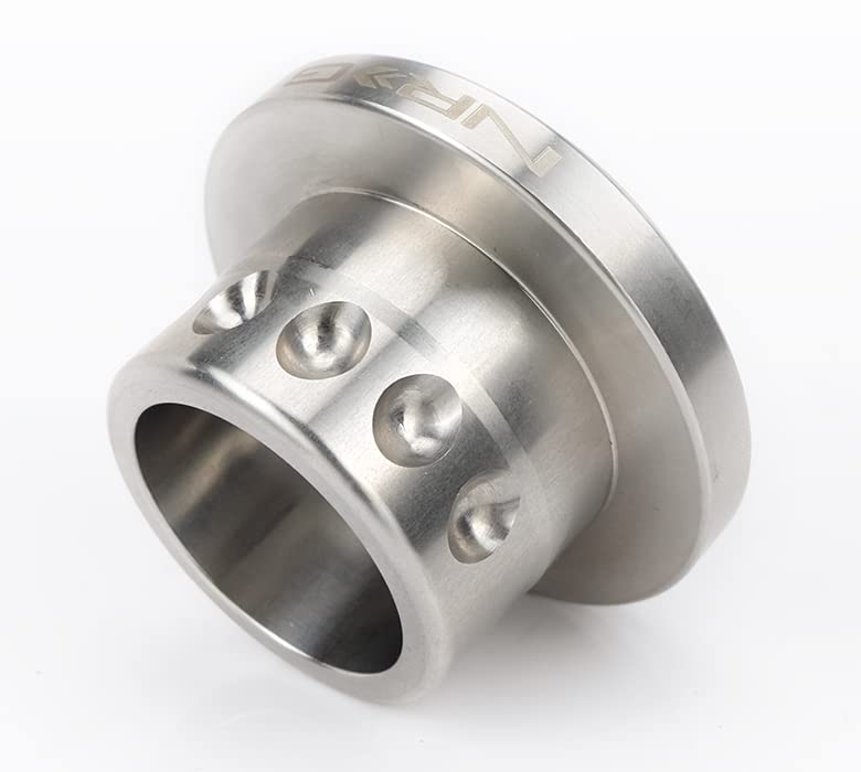 NRG Innovations Short Hub Spline Adapter Racing Style Steering Wheel, Stainless Steel 3/4" Keyway Tappered Shaft Fit Marine, Silver, NRG-SRK-RLMH