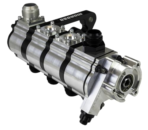 Moroso 4 Stage Tri-Lobe Dry Sump Oil Pump, Driver's Side Door Car Mount, 1.500" Pressure Section w/Fuel Pump Drive
