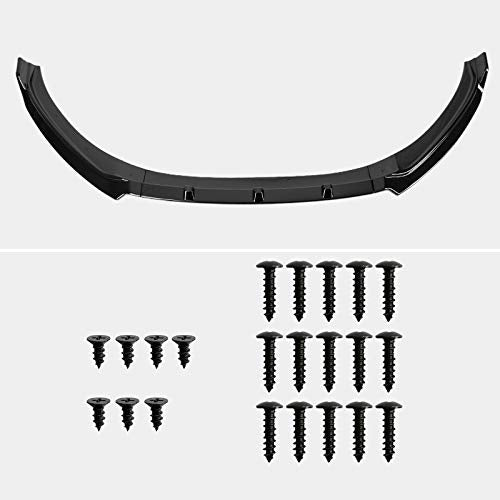 Front Bumper Lip Spoiler Spec-D Tuning Glossy Black Body Kits 3PC Compatible with 2017-2018 Hyundai Elantra
