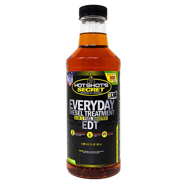 Everyday Diesel Treatment Hot Shot's Secret 32oz, 6-in-1 Diesel Additive - Injector Cleaner, Fuel System Cleaner, Fuel Additive Boosts Cetane