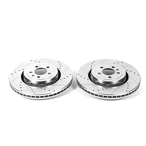 Power Stop AR83092XPR Evolution Front Drilled & Slotted Rotor Pair For Dodge Charger 2014-2023 [Model Specific]