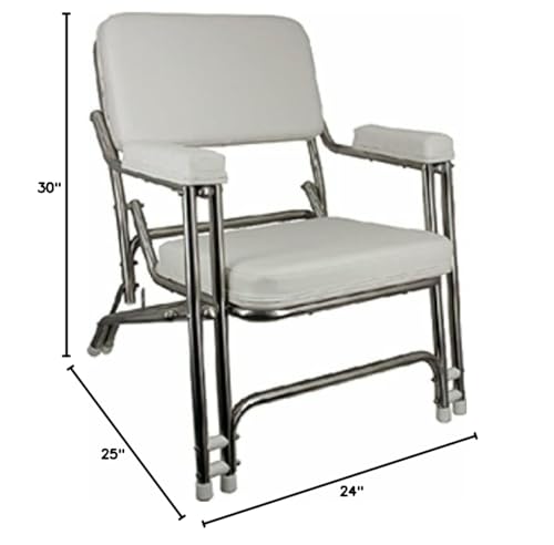 Folding Springfield Marine Classic Deck Chair, Stainless Steel