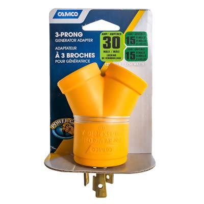 Power Grip Camco 55433 RV Generator Adapter, 3-Prong, 30-Amp - Quantity 4