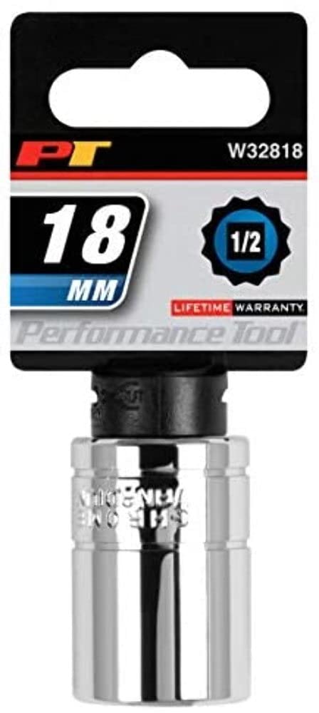 W32818 Performance Tool 1/2-Inch Drive 18mm 12pt Socket
