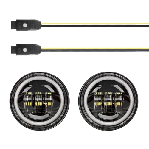 Harley 2pc Black Running Light RGB Halo XKCHROME Smartphone App Controlled Driving Light kit with White DRL + Amber Turn Signal for Touring Bikes Ultra Classic Limited Road King Street Glide