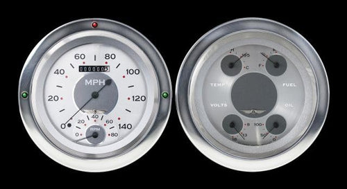 Classic Instruments All American CT54AW62-LS Direct Fit Gauge Package LS Swap 4 5/8" Speedometer with Built-in Tach and Quad Gauge Fits 1954-1955 Chevy Truck