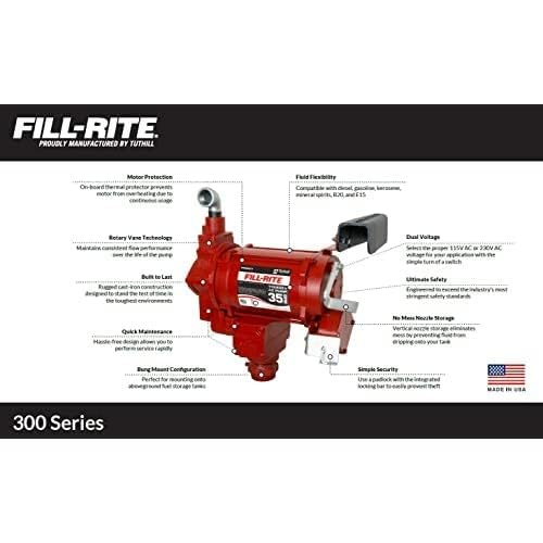 Fill-Rite 35 GPM FR311VB Fuel Transfer Pump with Mechanical Meter Package (Gallons) - Heavy-Duty Electric Pump with High Flow Rate and Durable Construction