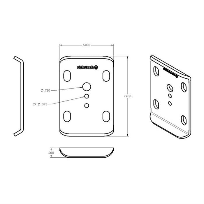 3 Axle Tube U-Bolt Plate