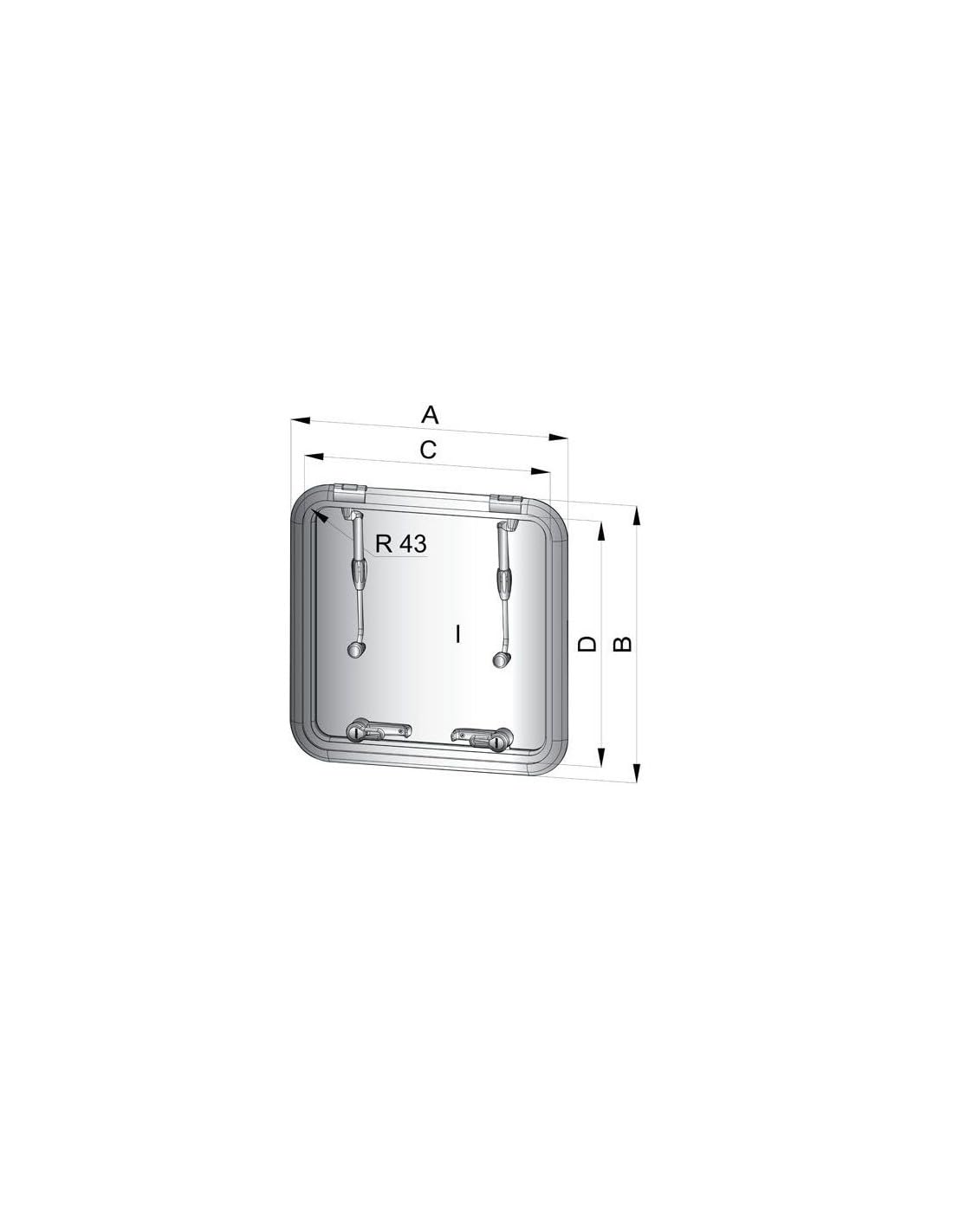 Vetus Altus Escape Hatch, 18.5x18.5, Silver ALT4747SL