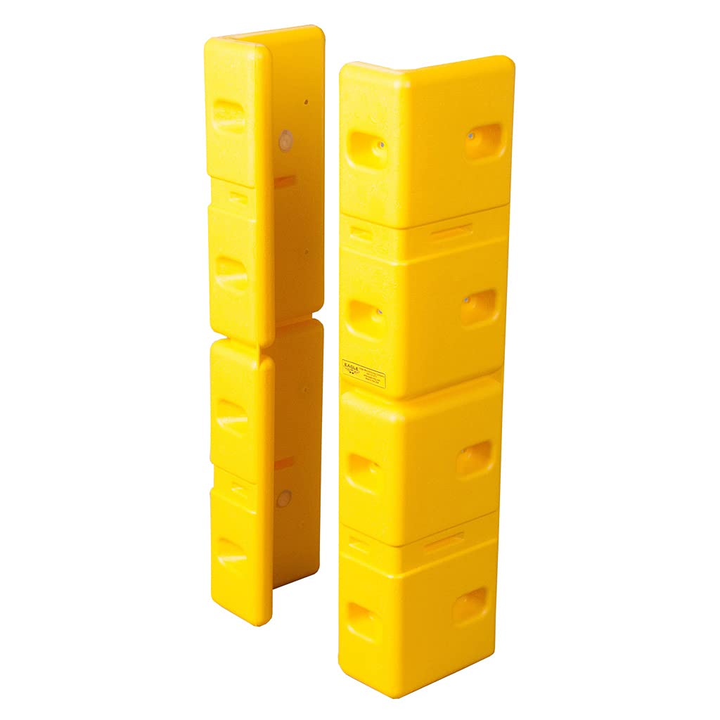 Eagle 2 Piece HDPE Corner Protector Set, Yellow, 6" Length, 10" Width, 42" Height