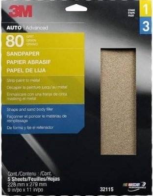 32115 3M Company 9"x11" 80D Production Paper Sheets (Open Coat)