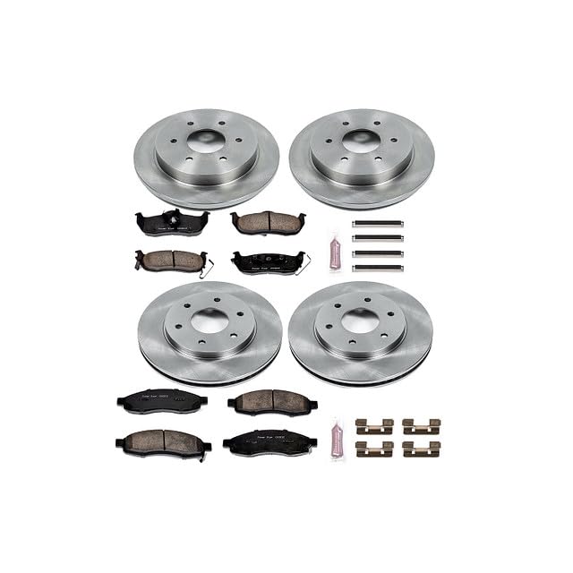Power Stop KOE2443 Front and Rear Autospecialty Replacement Brake Kit-OE Brake Rotors & Ceramic Brake Pads For INFINITI QX56, Nissan Arm, Nissan Pathfinder Arm, Nissan TITAN [Model Specific