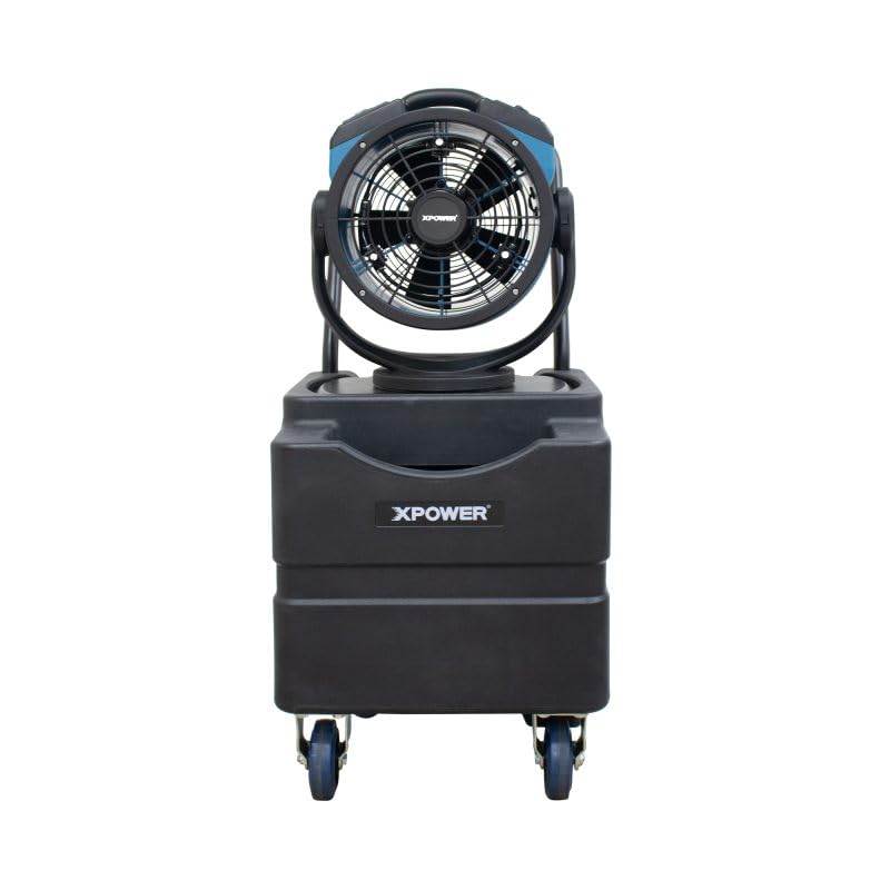 Multi-Purpose XPOWER FM-68WK Oscillatin Misting Fan with Built-In Water Pumo and WT-45 Mobile Water Reservoir