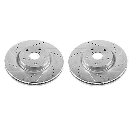 Power Stop Front JBR1319XPR Drilled and Slotted Rotor Pair For Subaru B9 Tribeca, Subaru Legacy, Subaru Outback, Subaru Tribeca, Subaru WRX [Model Specific]