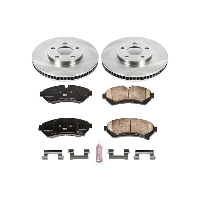 POWERSTOP Autospecialty KOE1549 Front Replacement Brake Kit-OE Brake Rotors & Ceramic Brake Pads For Cadillac Seville 1998-2002 [Model Specific]