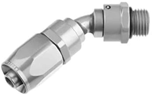 45 degree -06 AN hose end with -06 ORB male end - clear