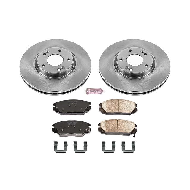 Power Stop Autospecialty KOE4646 Front Replacement Brake Kit-OE Brake Rotors & Ceramic Brake Pads For Hyundai Azera 2006-2011, Kia Amanti 2007-2009 [Model Specific]