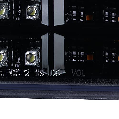 Glossy Black Smoke SPEC-D TUNING Sequential LED DRL Signal Bumper Lights Compatible with 1999-2006 GMC Sierra 1500/2500/3500 Yukon XL L+R Pair Assembly