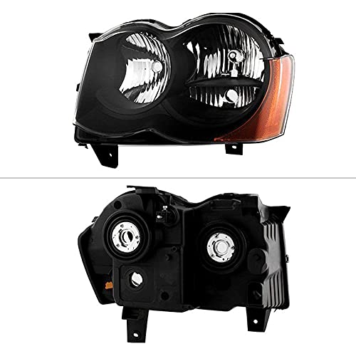 Headlight Xtune HD-JH-JGC08-AM-BK (Jeep Grand Cherokee 08-10 Halogen Model Only (Don't Fit HID Models) OEM Style s - Black)