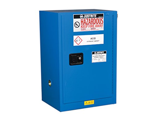 Countertop Justrite 8612282 Hazardous Material Steel Safety Cabinet, 12 gal, Steel, Blue