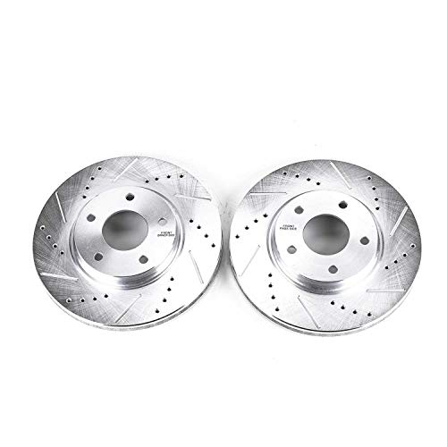 Power Stop Front JBR1129XPR Evolution Drilled & Slotted Rotor Pair For INFINITI M45 2003-2004, INFINITI Q45 2002-2006, Nissan Quest 2004-2009, Nissan Quest 2011-2017 [Model Specific]