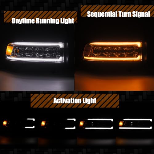 NOVA-Series LED Headlights Chrome AlphaRex 94-01 Dodge Ram 1500/94-02 Ram 2500/3500
