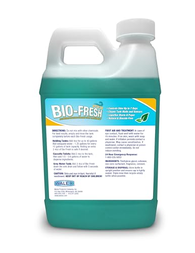 Bio-Fresh Walex Liquid Enzyme Holding Tank Treatment for RV, Camper & Marine - Black Water Tank Deodorizer, Liquifies Waste & Toilet Paper, Septic Tank Safe, Biocide-Free, Ocean Mist, 64oz
