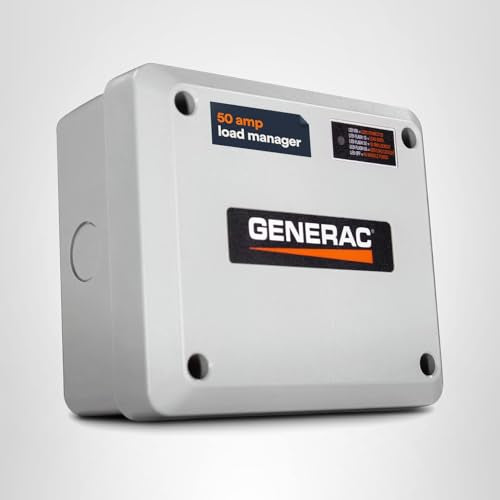7000 Generac 50 Amp Load Manager - Efficient Load Prioritization and Wire-Free Technology for Reliable Power Management - Lock-Feature and LED Status Display for Convenient Operation - Gray