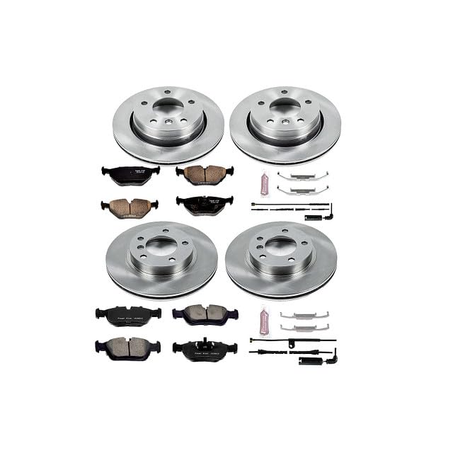 Power Stop Autospecialty KOE507 Front and Rear Replacement Brake Kit-OE Brake Rotors & Ceramic Brake Pads For BMW 323Ci 2000, BMW 323i 1999-2000 [Model Specific]