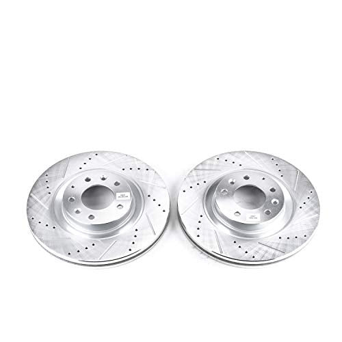 Power Stop Front JBR1399XPR Drilled & Slotted Rotor Pair For Mazda CX-9 2007-2015 [Model Specific]