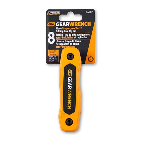 8 Piece GEARWRENCH Tamper Proof Torx Folding Hex Key Set - 83507