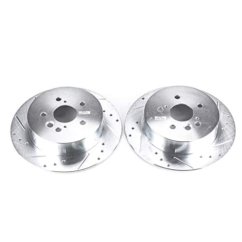 Power Stop Rear JBR1371XPR Drilled & Slotted Rotor Pair For Toyota RAV4 2004-2005 [Model Specific]