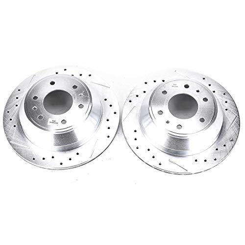 Power Stop AR8647XPR Drilled & Slotted Rear Rotor Pair For Rainier, SSR, Trailblazer, Trailblazer EXT, Envoy, Envoy XL, Envoy XUV, Ascender, Olds Bravada, Saab 9-7x [Model Specific]