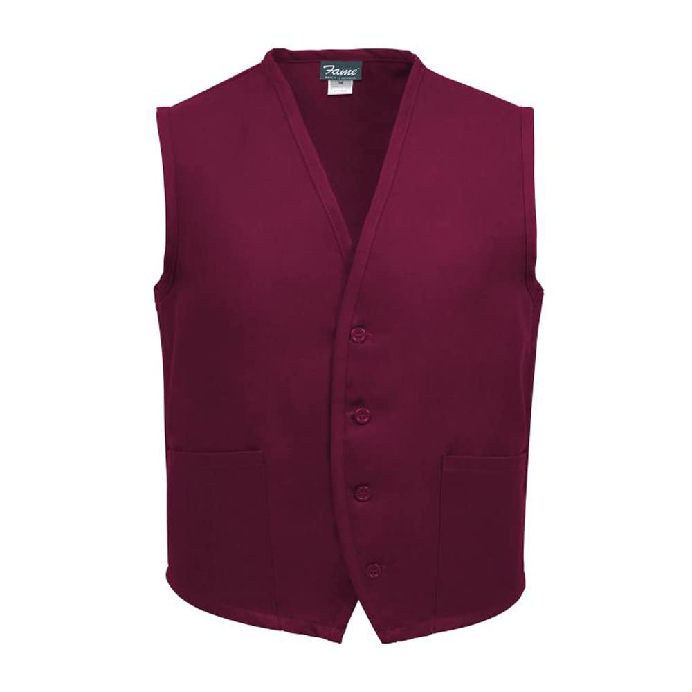 Gates 23332 Fame Fabrics V65 Unisex Vest, 2 Pockets, Burgundy, XL