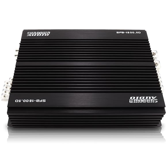 Sundown Audio 4/5-Channel Class D Full Range Car Amplifier SFB 1 Ohm, Brazilian Style Amp with Variable HPF/LPF, Bass Boost, Clipping Remote for Car & Marine Audio (SFB-1800.5-5-Channel)