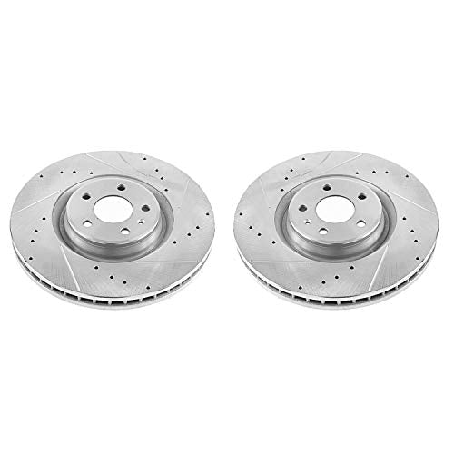Power Stop EBR1206XPR Evolution Front Drilled and Slotted Rotor Pair For Audi A6 2017-2018, Audi A6 Quattro 2012-2018, Audi A7 Quattro 2012-2018 [Model Specific]