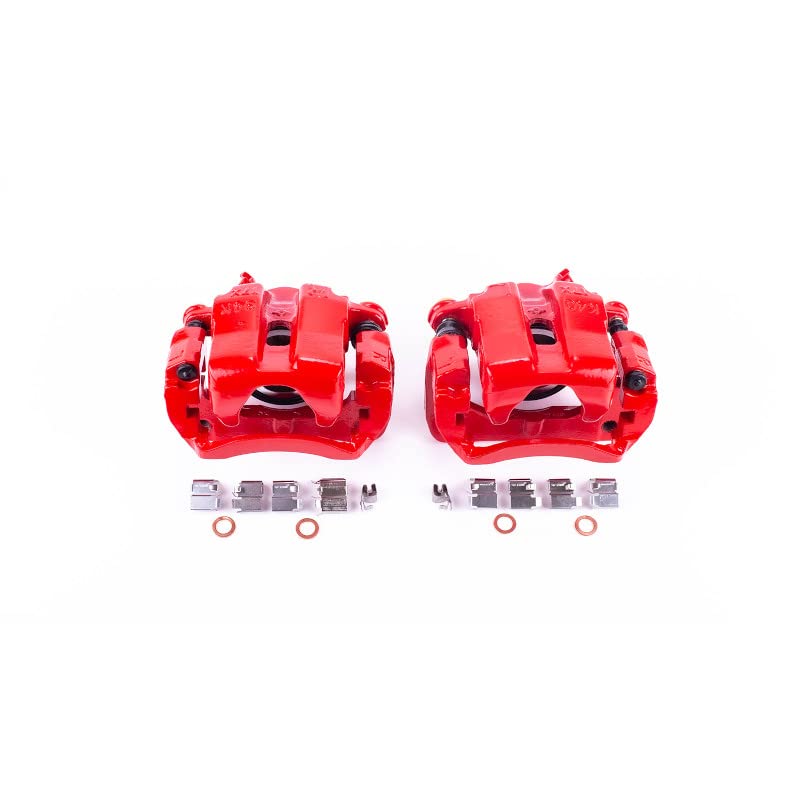 Power Stop Pair of High-Temp Red Powder Coated Front Calipers For Suzuki Grand Vitara 1999-2005, Suzuki Sidekick 1996-1998, Suzuki XL-7 2002-2004 [Model Specific]