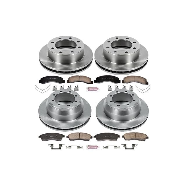 Power Stop Autospecialty KOE1907 Front and Rear Replacement Brake Kit-OE Brake Rotors & Ceramic Brake Pads For Ford F-350 Super Duty 1999-2004 [Model Specific]