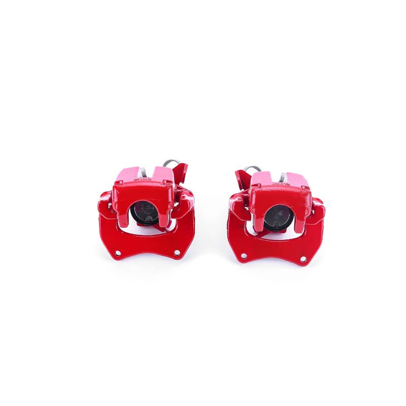 Power Stop Pair of High-Temp Red Powder Coated Rear Calipers For Audi A6 Quattro 2000-2004, Audi S6 2002-2003, Volkswagen Passat 2002-2005 [Model Specific]