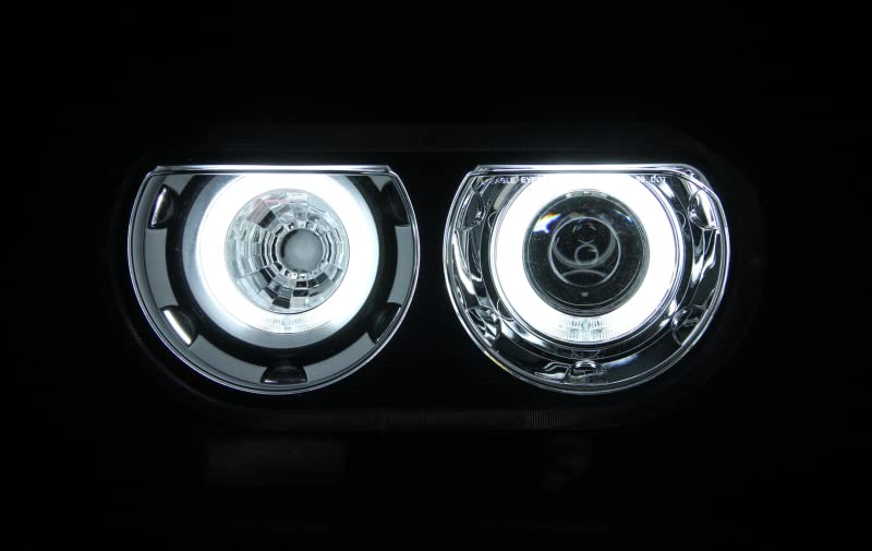 121308 ANZO USA Headlight Set w/CCFL Halo-Black Projector