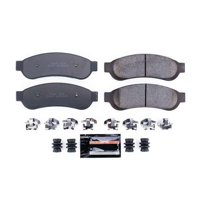 Power Stop Z23-1067 Z23 Evolution Sport Rear Carbon Fiber Infused Ceramic Brake Pads with Hardware For Ford F-250 Super Duty 2007-2010, Ford F-350 Super Duty 2005-2010 [Model Specific]