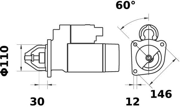 Starter Mahle - MS195