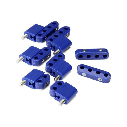Vertical Wire Separator Smoothie KIT for 10.5mm Plug Wires, 6 Brackets, 2 2-Place, 2 3-Place, and 4 4-Place SEPARATORS, Blue