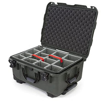 NANUK Waterproof Hard Case 950 with Wheels and Padded Divider, Olive