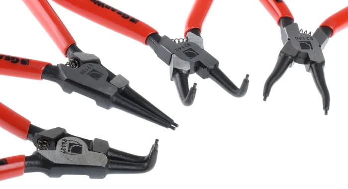 4 Piece GEARWRENCH Fixed Tip Internal & External Snap Ring Plier Set, 7" - 82150, Red
